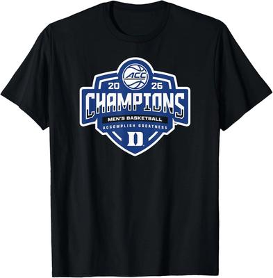 T-shirt Nera Uomo Duke Blue Devils Pallacanestro Campioni ACC 2026