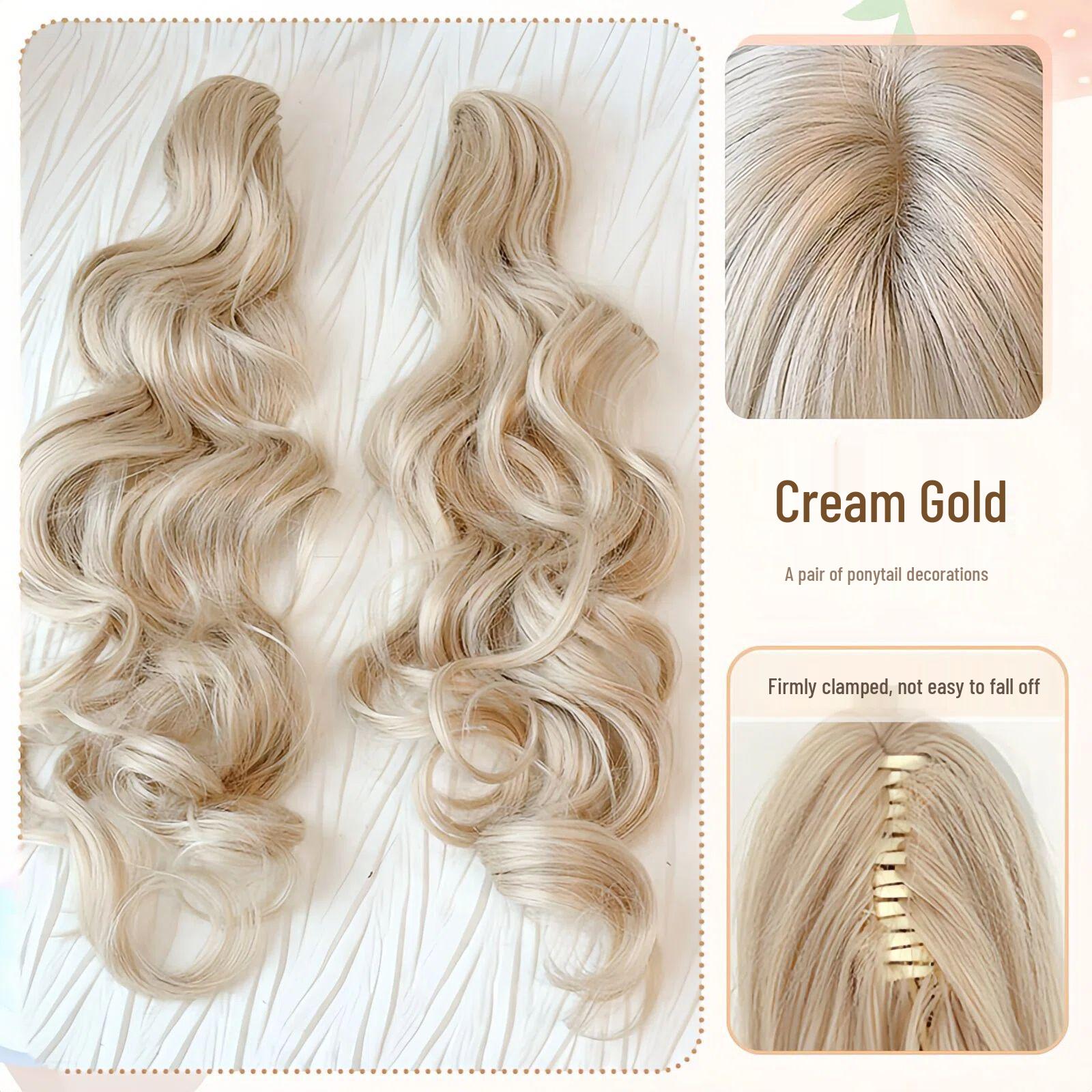 Lolita Double Ponytail Wig with Roman Curl and Claw Clips - Long Curly Hair Full Set