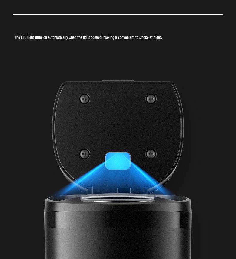 High-End Metal Car Ashtray with Lid: Anti-Drop Ornament for Car Interior