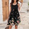 Women's Casual Daily Dating Outing Fashion Print Basic Sleeveless Loose Dress Bohemian Beach Dress Sleeveless Dress