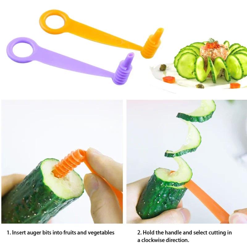 Kitchen Device Cut Fries Cut Manual Potato Cutter  Vegetable Fruit Slicer Manual Spiral Screw Slicer Potato Cutting