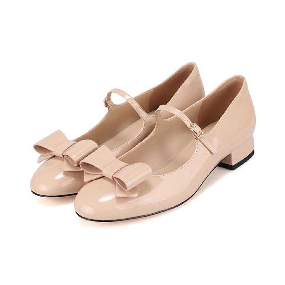 Barbara Cowhide Patent Ribbon Mary Jane Pumps 25cm Bbj126be 250mm 18132₽
