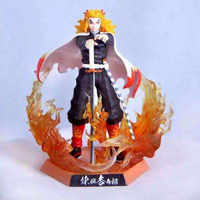 Anime Demon Slayer GK Kyoujurou Statue Modell Figur PVC Action Szene Puppe Sammlung Schreibtisch Dekoration Weihnachtsspielzeug Geschenk