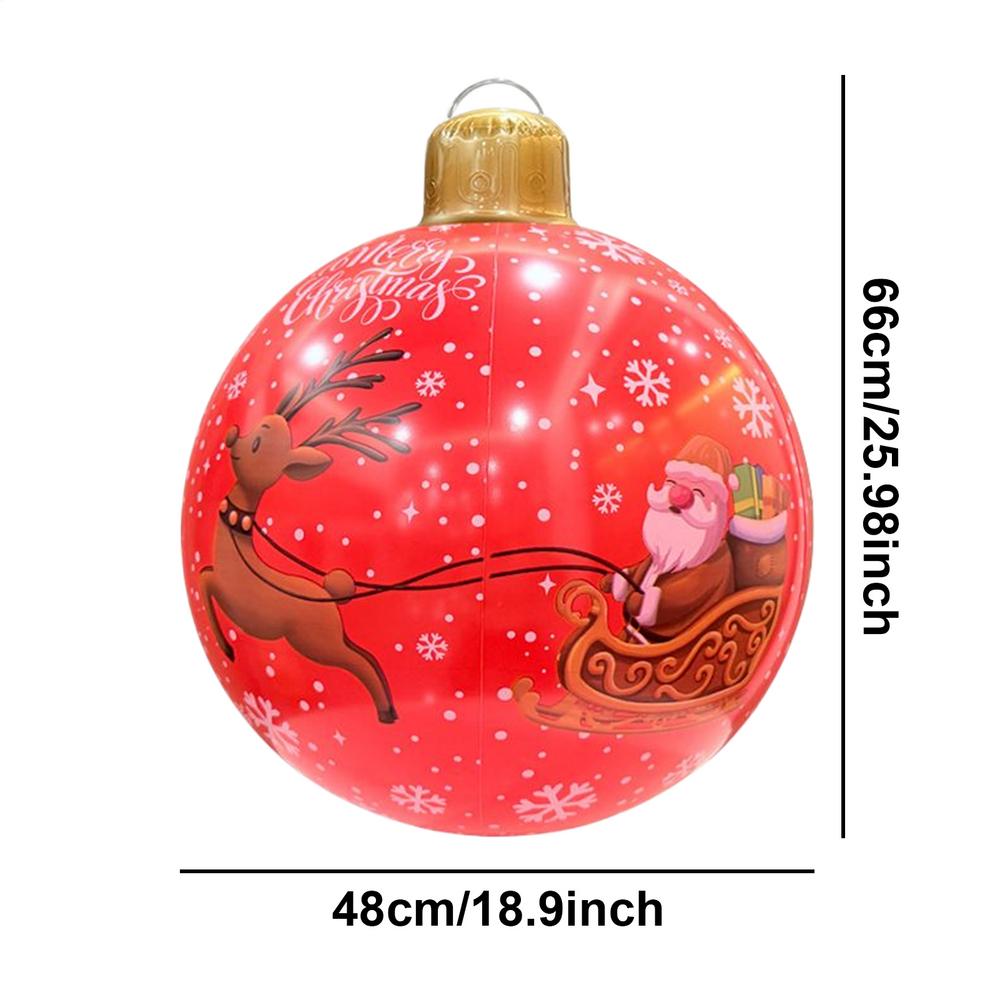 Large 24inch Inflatable Christmas Ornaments PVC Inflatable Christmas Balls Waterproof Ornament For Holiday Party Home Garden
