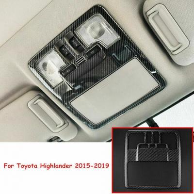 Carbon Fiber Front Reading Lamp Light Cover Trim For Toyota Highlander 2015-2019