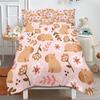 Cartoon-Bettbezug Capybara für Kinder Jungen Mädchen Erwachsene, Niedliches Capybara Bettwäsche-Set 3D Wildtier-Thema Schlafzimmer-Dekoration Bettdeckenbezug