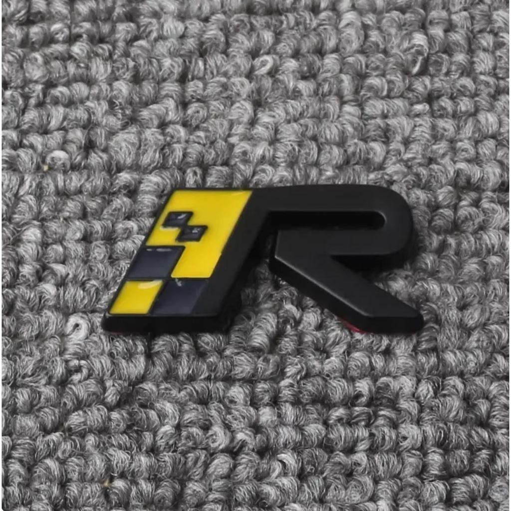 3D Metal Black Base AWD R Design Car Rear Trunk Badge Emblem Sticker Decals