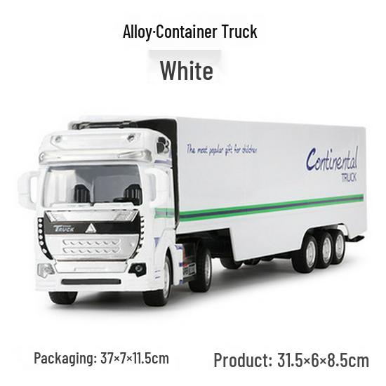 Kids' Pull-Back Alloy Container Transport and Tanker Trailer Truck Toy Model