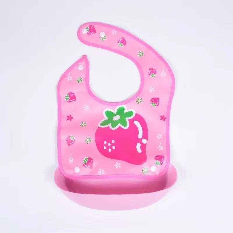 1pcs Orange Bibs Baby Boy Bibs Waterproof Long Sleeve Girl Bibs Kids Burp Cloth Feeding Bib with Pocket Child Apron Smock