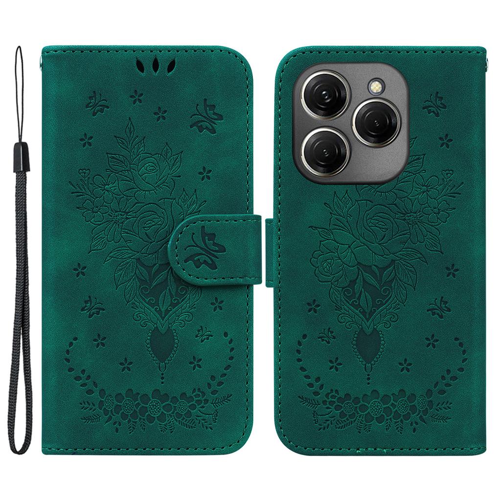 For TECNO Spark 20 Pro Case Flower Imprint Shockproof Leather Phone Cover