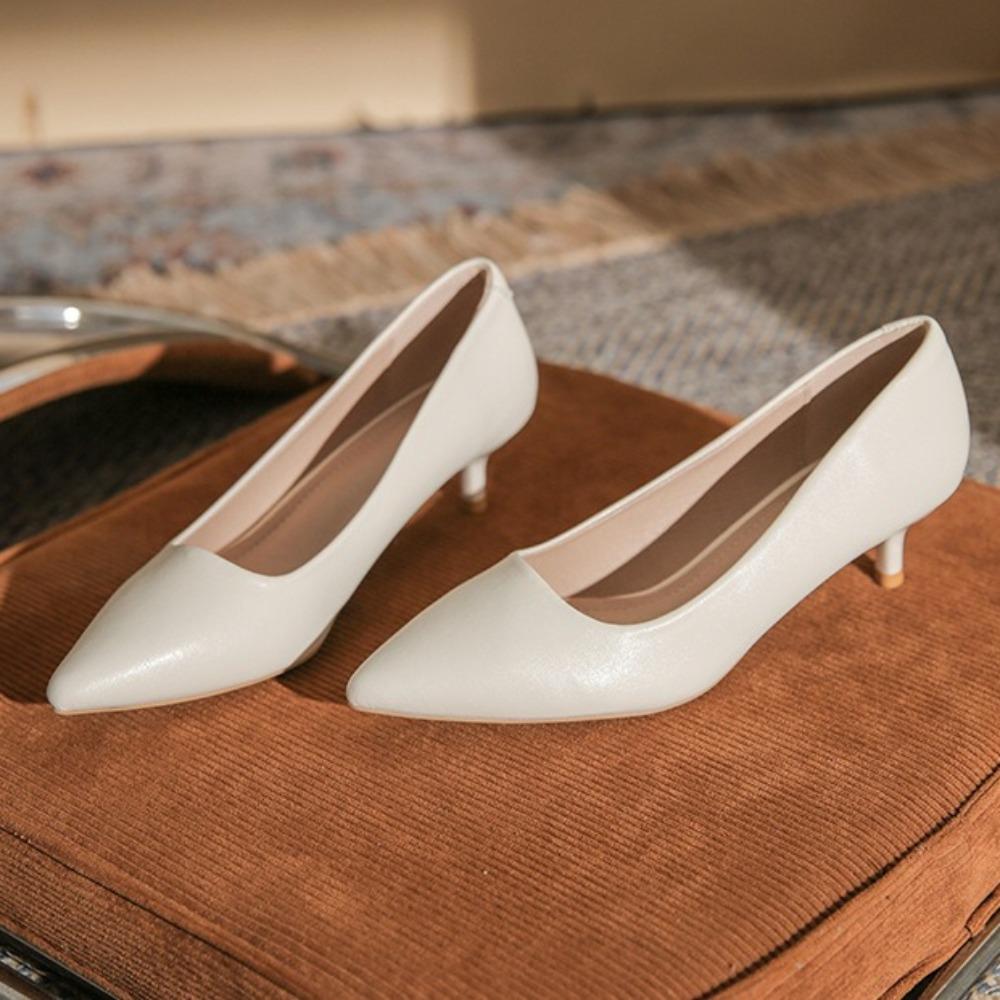 Escarpins Femmes Automne Été Bouche Peu Profonde Talon Aiguille Escarpins à Talon Haut Femmes Nouveau Cuir Commuter Travail Chaussures Simples