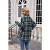 Spring and Autumn Women's Casual Fashion Street Loose Plaid Long Sleeve Shirt