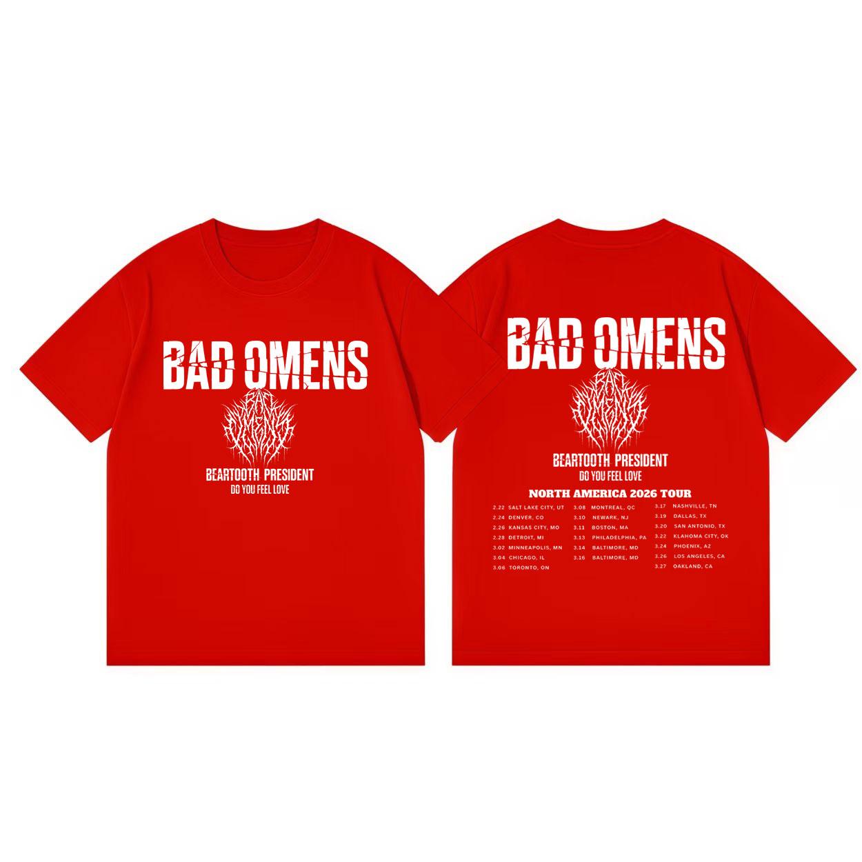 

Bad Omens Do You Feel Love Tour 2026 Tshirt Men Women Fashion Rock Short Sleeve T Shirts Summer Casual Loose Cotton Tshirts S