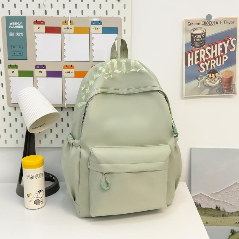 Schoolbag Schoolbag for Female Students Ins Wind Simple Korean Version of Casual Junior High School Students Backpack Large Capacity High School