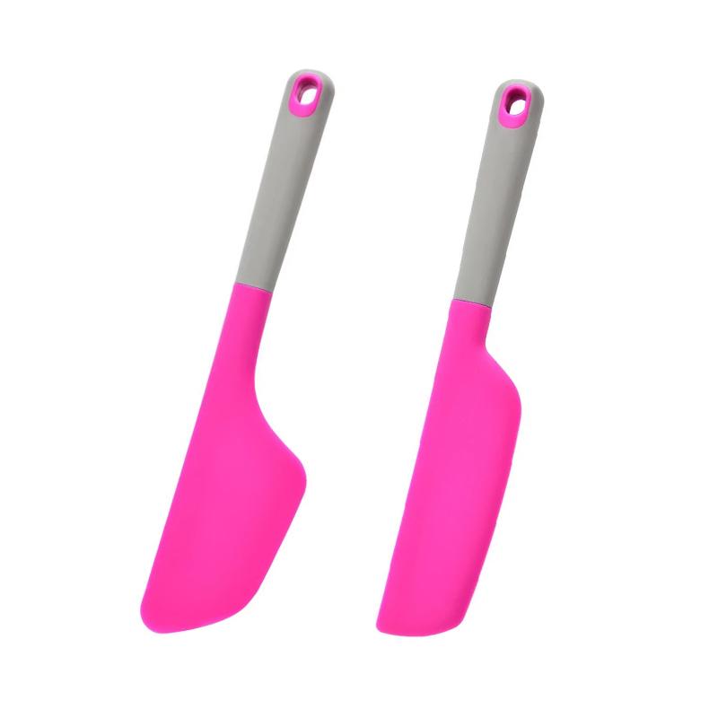 2pcs Silicone Cream Spatula Set Long Head Salad Blender Knife Non-stick Butter Spatula Heat-resistant Kitchen Baking Tools