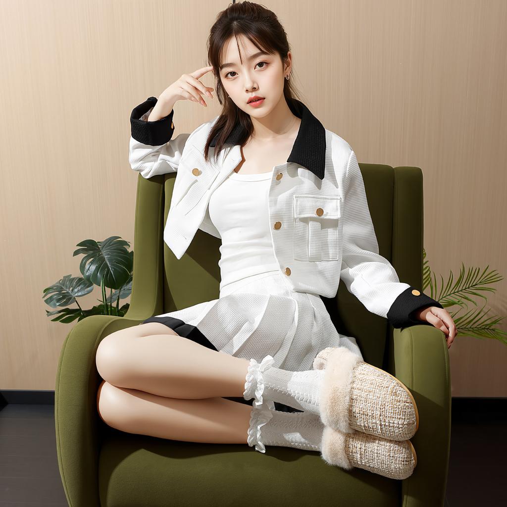 2025 new Xiaoxiangfeng bag head cotton slippers winter home warmth household plush non-slip floor mopping