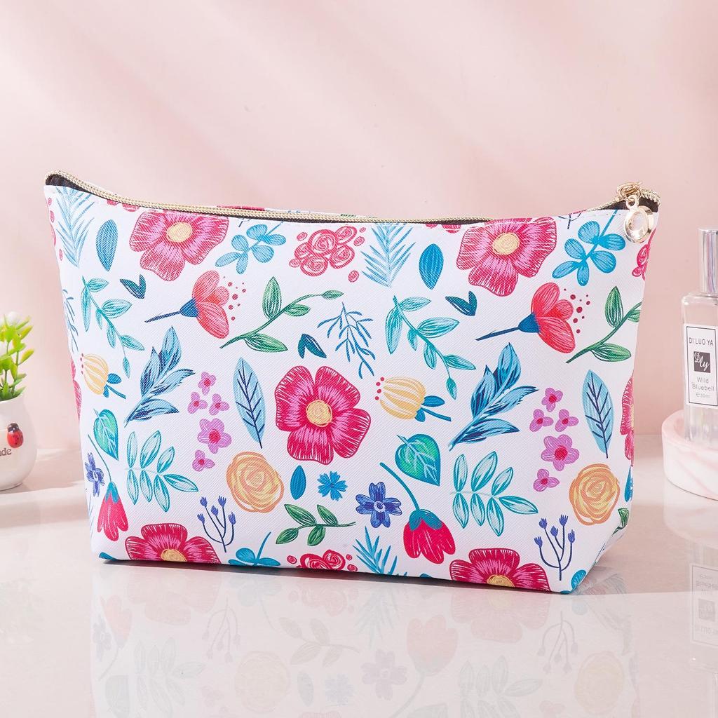Women's Large Capacity Waterproof PU Cosmetic Travel Clutch & Toiletry Bag with Size Options
