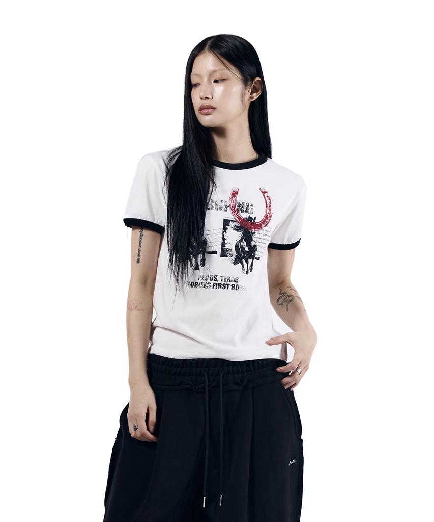 AAKAM Horseshoe Ringer Top (White)