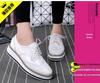 Women's Plus Size Brogue Wedge Heel Lace-Up Leather Shoes - College Style