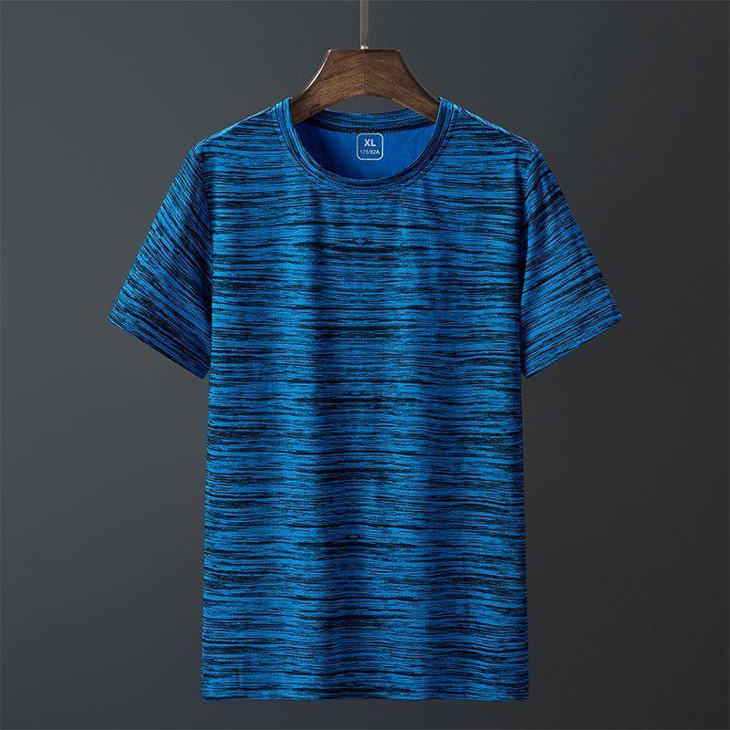 Men's Summer Ice Silk Mesh Breathable Quick-Dry Loose Fit Plus Size Sports T-Shirt