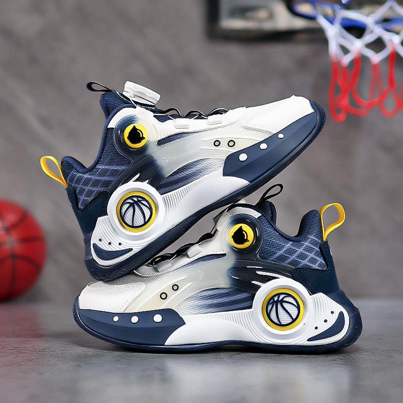 New Boys Spring Spring Autumn Children's Mesh Breathable Medium Older Boys Soft Sole Slow Shock Trend Running Sneakers