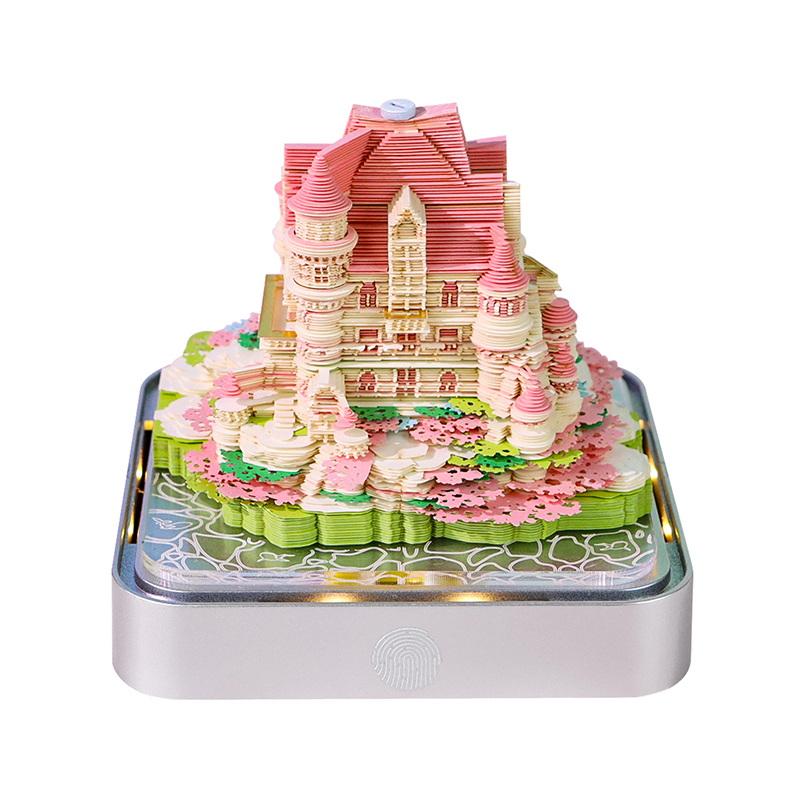 Time Piece Calendar 2027 Desk Calendar With Led Light 3D Tear-Away Calendar Paper Carving Art Memo Pad Notepad Desktop Decor