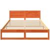Bed Frame Wax Brown 140 X 200 Cm Solid Pine Wood