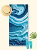 1pc Style Blue Mandalay Pattern Beach Towel,Ultra-Fine Fiber Beach Blanket,Highly Absorbent Bath Towel,Suitable For Summer