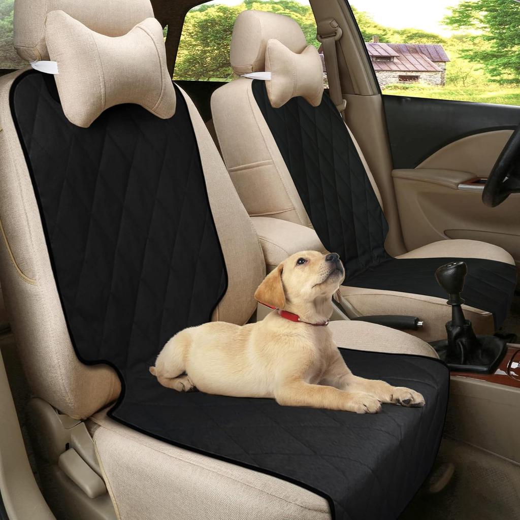 akindou Car Seat with Secure Buckles for Driver and Passenger Seats of Covers, Waterproof, Stain-Resistant, Anti-Slip, (Set 2)