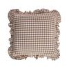 Copricuscino Decorativo a Volant per Divano Letto Quadrato, Federa a Quadri in Cotone con Bordo Arricciato, Cuscini Monocolore 18x18 Pollici 20x12 Copertura Decorativa per