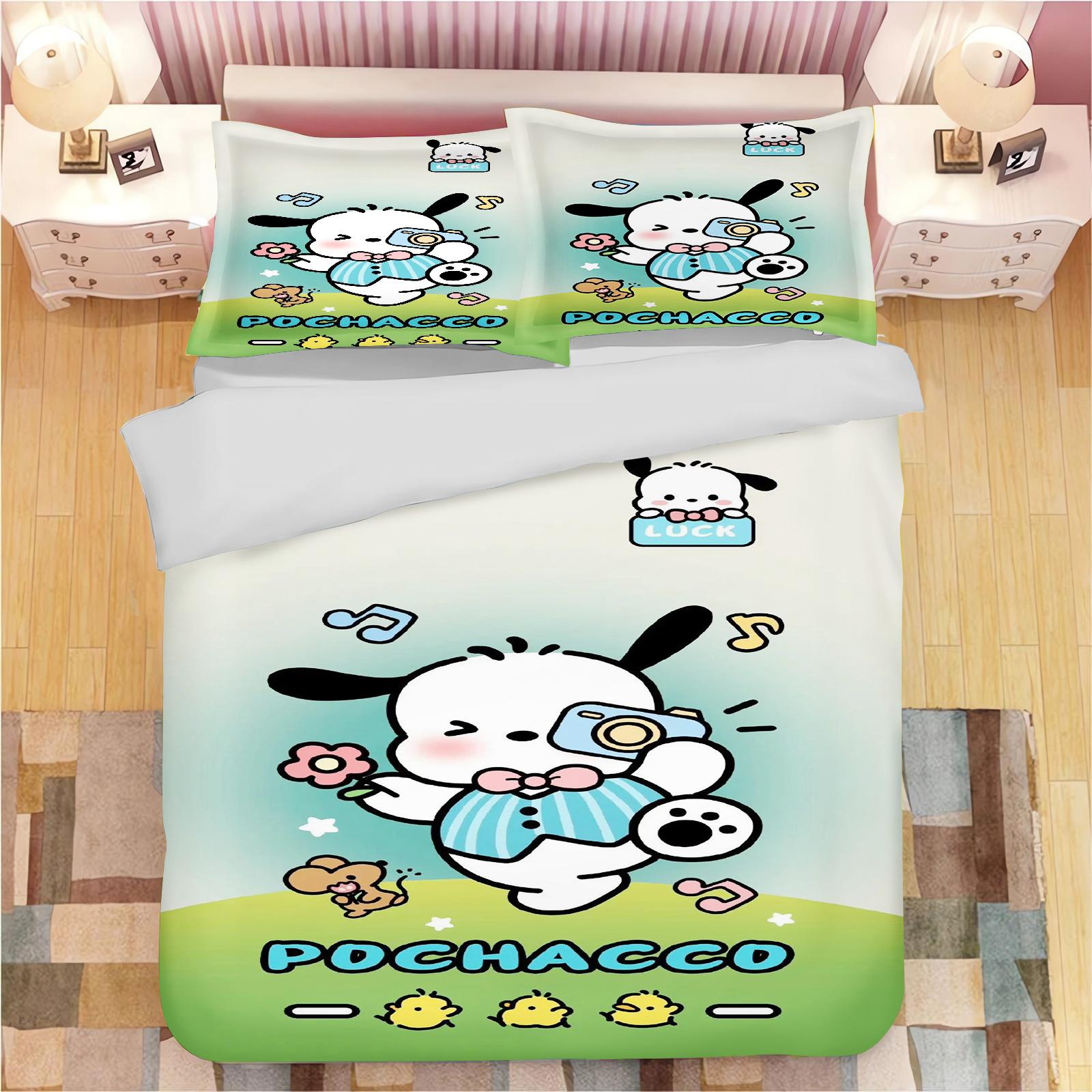 

Комплект пододеяльника Sanrio Pochacco Одеяло Постельное белье 3D Детский постельный комплект 3 предмета 1 пододеяльник Кинг-сайз 90X200CM