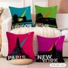 Vintage Retro Travel Cushion Cover Soft Plush Fabric DoubleSided Printed Cushion Covers for All Seasons Modern Home Decor
