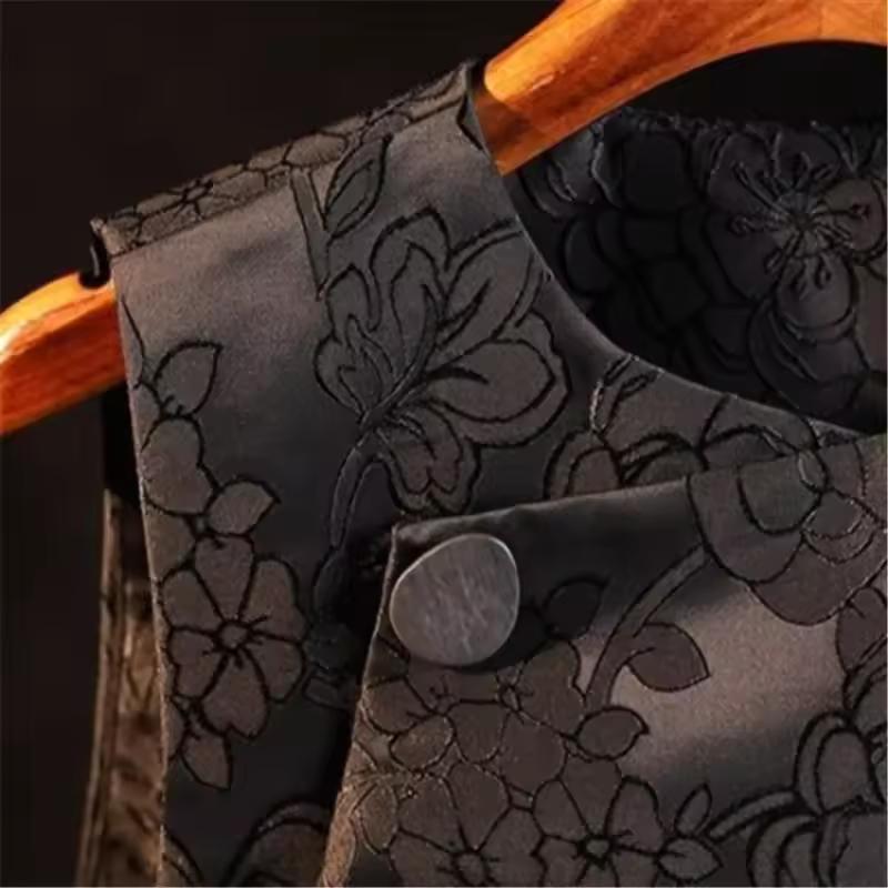 Women's Jackets Chinese Style Vest Women's National Style Retro Embroidery Buckle Round Neck Cheongsam Waistcoat Tide