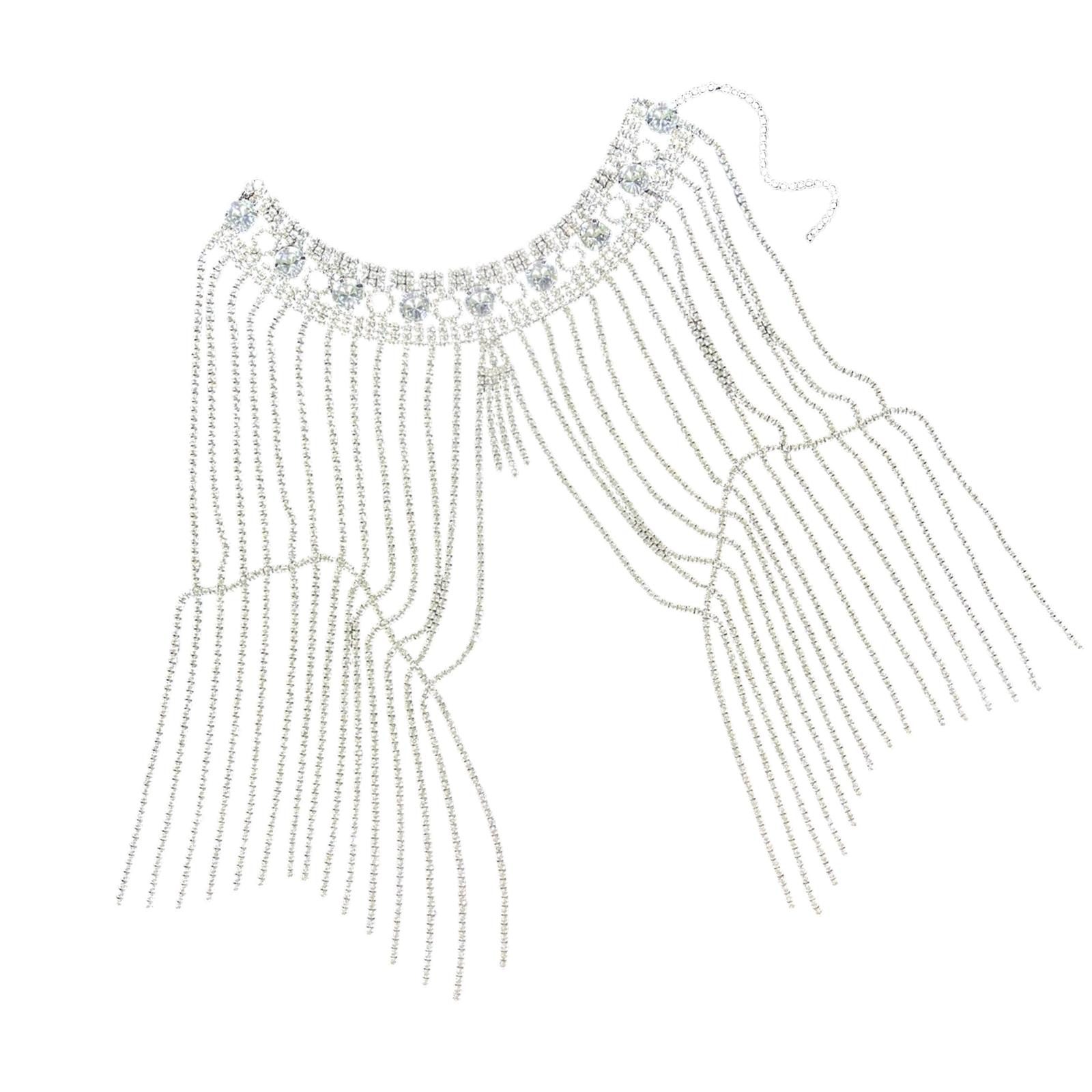 

Элегантная многослойная бахрома со стразами, наплечная цепочка, свадебные хрустальные украшения для тела, аксессуары для свадебной вечеринки