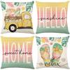 Pillow Cover New Summer Letter Home Living Room Sofa Linen Printed Pillow