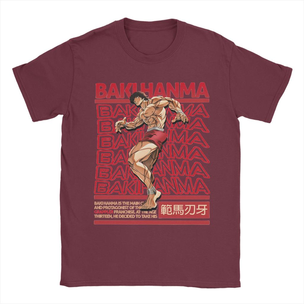 Hanma Baki Brutalism Men T Shirts Anime Humor Tee Shirt Short Sleeve O Neck TShirt 100 Cotton Plus Size Clothes