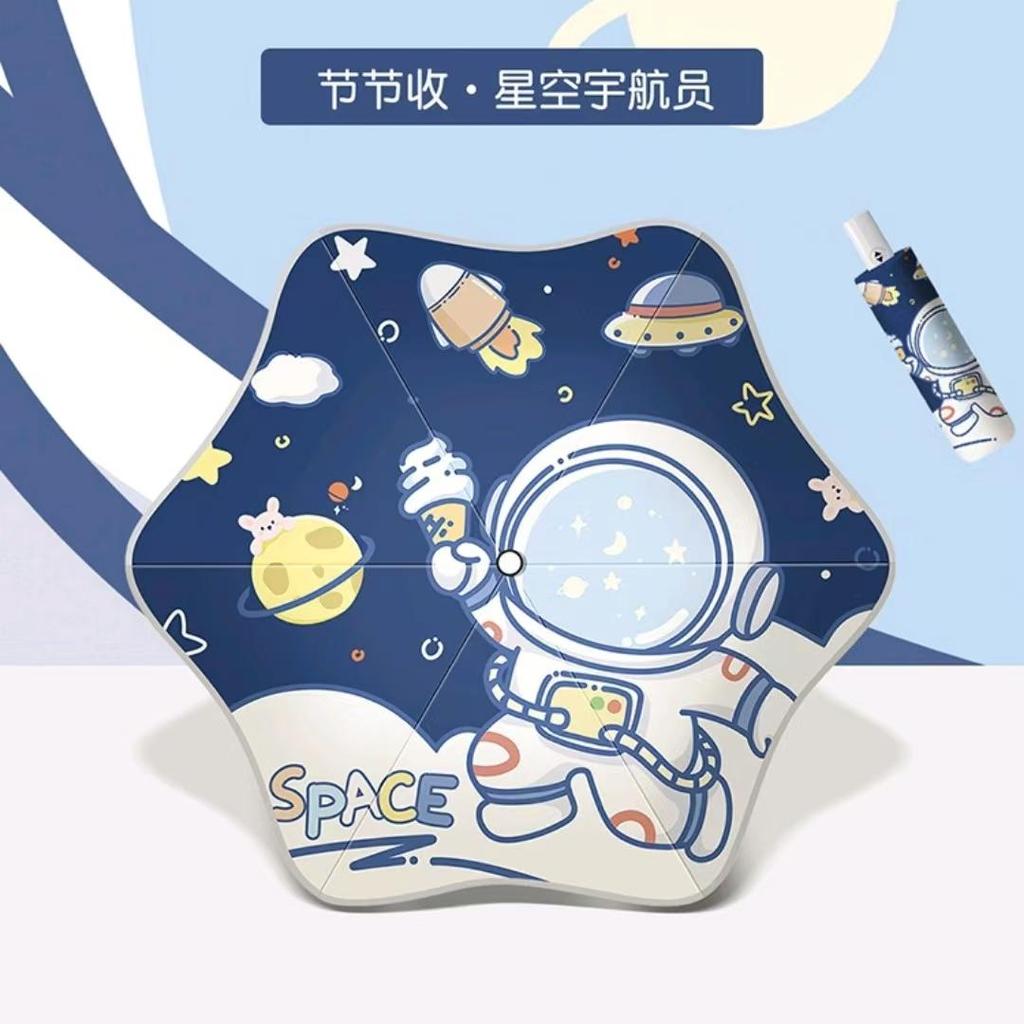 3-Fold Auto Open Safety Kids Umbrella with Glow-in-the-Dark Rounded Corners for Sun & Rain Protection