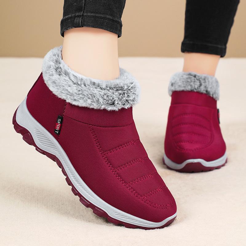 Cotton shoes women's new winter warm short boots piled and thickened one-pedal casual snow boots middle and old mother cotton boots