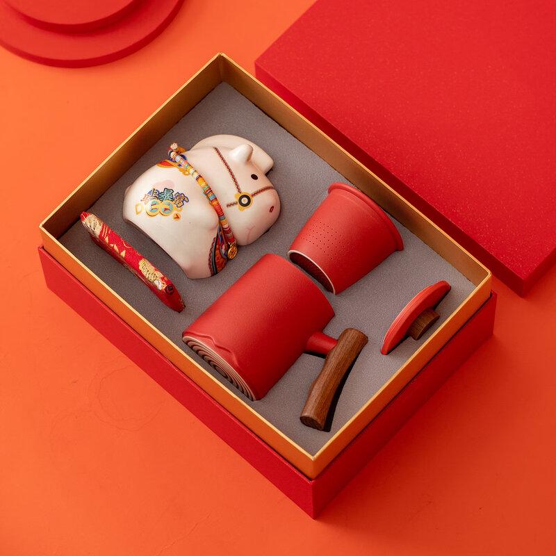 Prosperity Horse Piggy Bank & Water Cup Gift Set