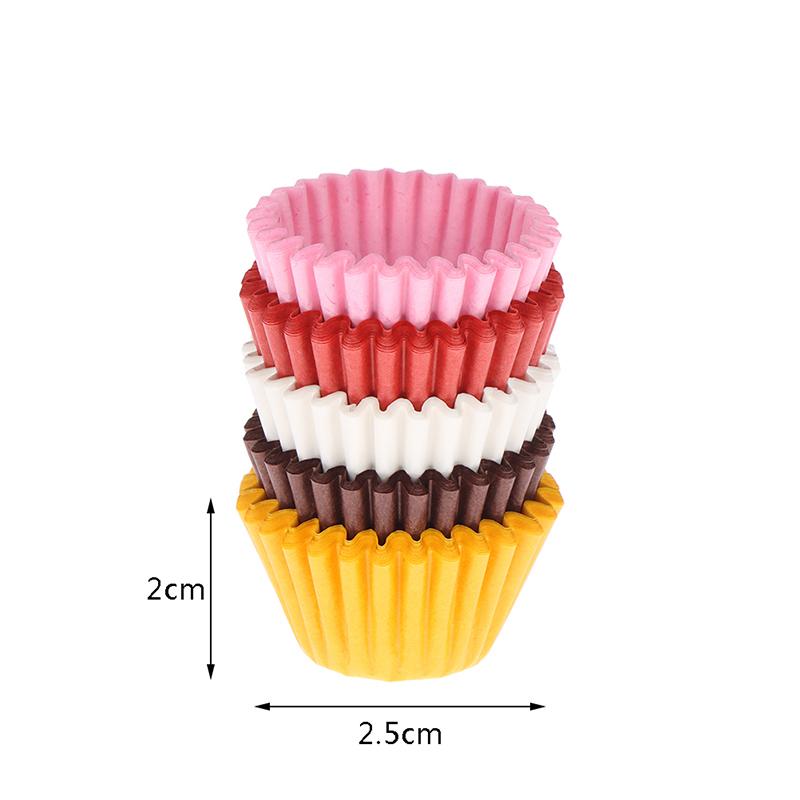 1000Pcs Mini Chocolate Paper Liner Baking Muffin Cake Cupcake Case Solid Color