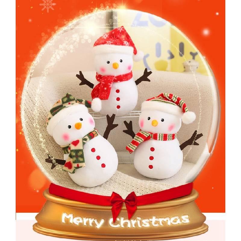 Adorable Plush Snowman Doll For Bedroom Decor Soft Stuffed Toy For Kids Christmas Gift