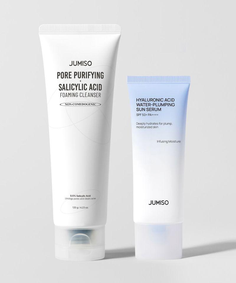 [SET] Hyaluronic Acid Water Plumping Moisture Sun Serum 40ml + Pore Purifying Salicylic Acid Foaming Cleanser 120g