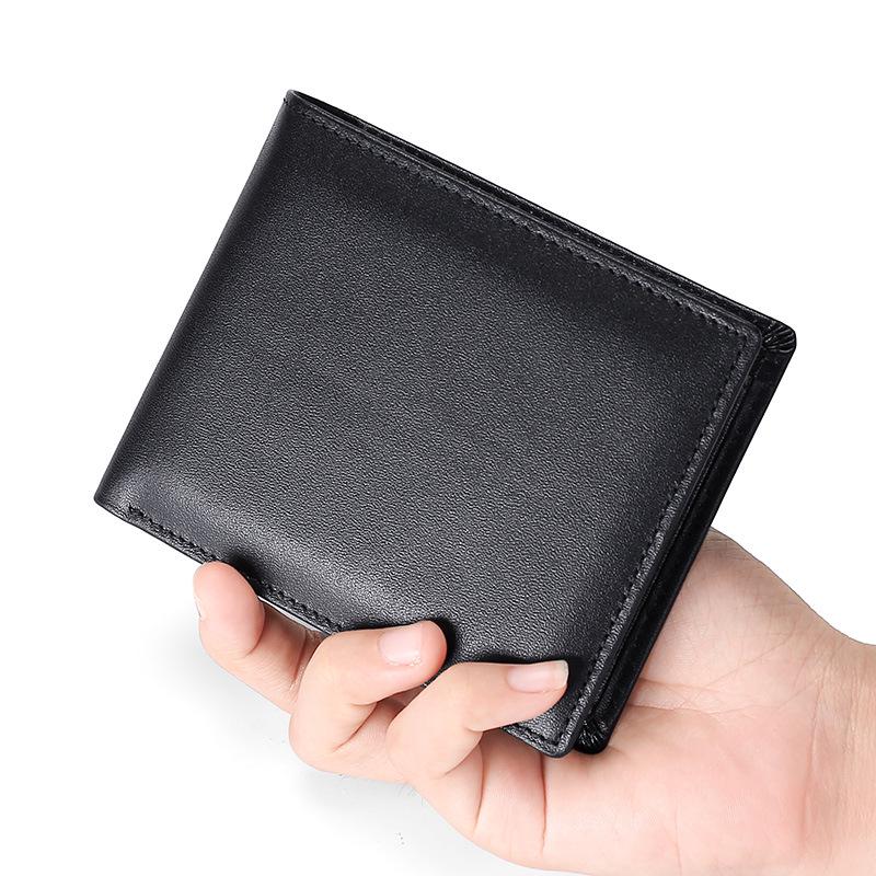 Men's Genuine Leather RFID Blocking Multi-Card Wallet with Coin Purse