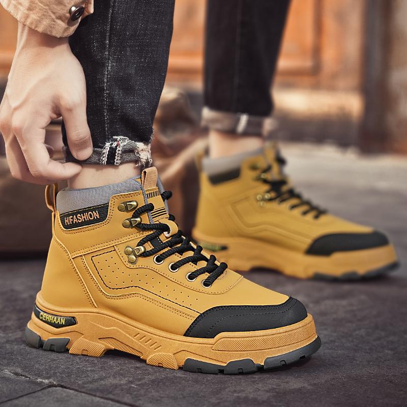 Autumn and Winter High-top Martin Boots Tooling Locomotive Shoes Tide Shoes Non-slip Outdoor Hiking Shoes Men's Shoes