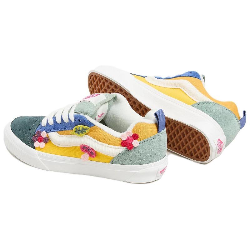 Vans Knu Skool unisex comfy vintage American chunky skate shoes durable low-top yellow green blue VN0009QCBMI