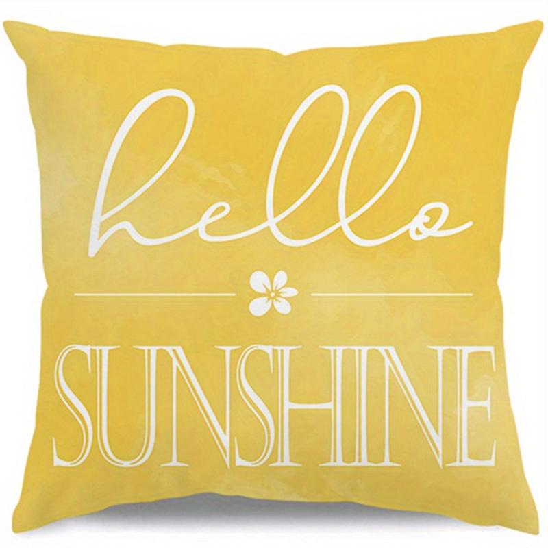 Yellow Tulip Bicycle And Hello Sunshine Pillows Polyester Pillowcase, Sofa Decorative Cushion Cov Headboard Pillow