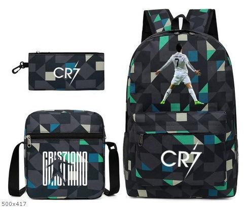 Youth Fashion Backpack Shoulder Bag Pencil Case Children'S Student School Bag 3-Piece Set