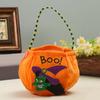 Halloween Trick or Treat Bucket 9.8x5.9 Inch Pumpkin Witch Black Cat Plush Tote
