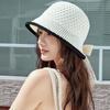 Breathable Sunshade Basin Cap Hollow Out Bow Fisherman Hat Visor Cap Sun Protection Cap  Travel