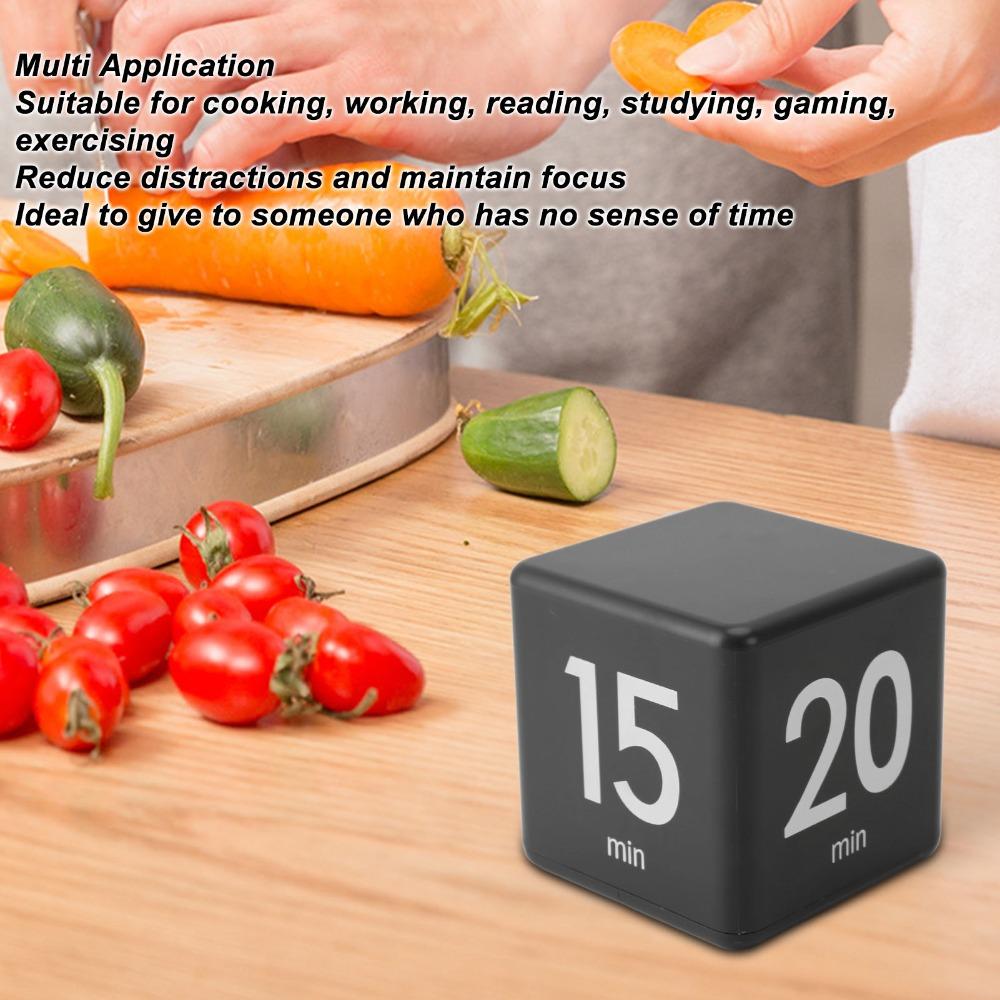 Schwerkraftsensor Flip Timer Schwarzer Roter Würfel Timer Countdown Timer Kochen Lernen Training Büro